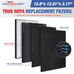 Lifesupplyusa 3-IN-1 True Hepa Air Cleaner Replacement + Pre-filter. Fixed Price $12.00.
