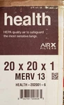 Airx Health 20 Merv 13 Pleated Box Of 6 Filters. Fixed Price $75.00.