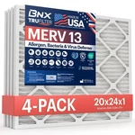 Bnx Trufilter 20X24X1 Air Merv 13 (4-PACK) Made In Usa Electrostatic. Fixed Price $74.98.