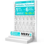Aerovivo 16X25X1 MERV8 Refillable Air Filter Starter Kit, Reusable Foldable.... Fixed Price $55.39.