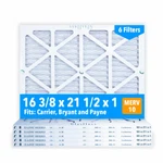 16-3/8X21-1/2X1 Air Filters, Merv 10, Pleated By Glasfloss 6-PACK, Made In Usa. Fixed Price $58.98.