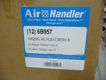 Air Handler 6B957 Pleated FILTER,16X20X1,MERV 8 Pk 12. Fixed Price $65.00.