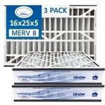 Trion Air Bear 255649-105 (3 Pack) Pleated Furnace Filter 16"X25"X5" Merv 8. Fixed Price $82.90.