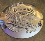 Harley-davidson Eagle Iron "live To Ride" Round Air Cleaner Cover 3 Hole. Fixed Price $19.95.