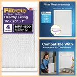 3M Filtrete 16X20X1 Air Filter Merv 12 Hvac Furnace Replacement - 4PK. Fixed Price $49.86.