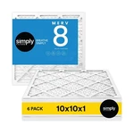 Simply Filters 10X10X1 Merv 8, Mpr 600, Air (6 Pack) - Actual Size: 9..... Fixed Price $43.19.