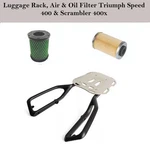 Luggage Rack, Carrier Air & Oil Filter Fit For Triumph Scrambler 400X/SPEED. Fixed Price $134.00.