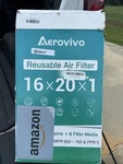 Aerovivo 16X20X1 Reusable Air Filter, Merv 13, 6-PK Refills, W Frame (STG10). Fixed Price $32.00.