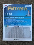 Filtrete 16 In. X 20 1900 Mpr Premium Allergen, 3 Pack. Fixed Price $39.00.