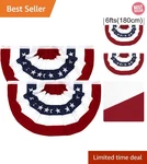 3X6FT Uv Resistant American Pleated Fan Flags - Perfect For National Day Events. Fixed Price $38.69.