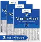 Nordic Pure 25 In. X Allergen Pleated Merv 12 Air Filter (3-PACK. Fixed Price $39.99.