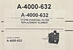 A-4000-632 10 Cfm Charcoal Filter Replacement Element W/ Apoxy Coating. Fixed Price $450.00.