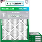 Filterbuy 16X20X1 Air Merv 8 Essential Dust & Allergy Defense (4-PACK),. Fixed Price $42.05.