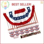 Anley Us National Pleated Fan Flag, 3X6 Feet American Bunting Flags Patriotic St. Fixed Price $15.49.