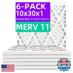 Qingzhug 10X30X1 Merv 11 (6-PACK) Pleated Air Filter (actual Size: 9.75X29.75X0.. Fixed Price $83.32.
