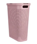 Laundry Basket Slim Clothes Hamper Lid Wicker Plastic Pink 40L Mind Reader. Fixed Price $50.88.