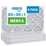 Aerostar 20X30X1 Merv 8 Pleated Air Filter, Furnace 6 Pack (ac.... Fixed Price $64.56.