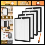 H13 True Hepa & Activated Carbon Air Purifier Filters 4-PACK With Cleaning Bru. Fixed Price $64.79.