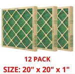 (12 Pack) Flanders Precisionaire Nested Glass Filter - 20" X 1", Green. Fixed Price $27.99.