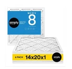 Simply Filters Merv 8 Pleated Electrostatic Air 14X20X1 6 Pack Allergen. Fixed Price $24.00.