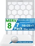 16X25X1 Merv 8 Air Filter,ac Furnace Filter,reusable Abs Plastic Frame, 7 Pa. Fixed Price $60.59.
