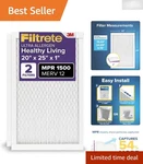 20X25X1 Asthma & Allergy Friendly Filters Merv 12, 2-PACK Electrostatic. Fixed Price $49.99.
