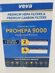 Veva 9000 Hepa 2 Pack Replacement Filters Including 4 Carbon Pre. Fixed Price $19.99.