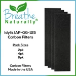 Breathe Naturally Replacement Carbon Filters For Idylis IAP-GG-125 Air Purifiers. Fixed Price $18.99.