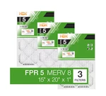 15 X 20 Standard Pleated Air Fpr 5, 3-PACK, Filters Replacement. Fixed Price $18.58.