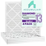 Accumulair Diamond 10X20X1 Merv 13 Filter/furnace Filters (4 Pack). Fixed Price $63.75.