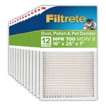 Filtrete 16 X 25 Air Filter, 12 Hvac Filters, Mpr 700, Merv 8, Dust, Pollen. Fixed Price $67.99.