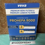 Veva 9000 Hepa 2 Pack Replacement Filters Including 4 Carbon Pre. Fixed Price $17.99.