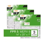 14 X 20 Standard Pleated Air Fpr 5, 3-PACK, Filters Replacement. Fixed Price $18.58.