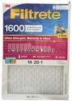 Filtrete 1600 Mpr Ultra Allergen, Bacteria & Virus 14X20X1 Filters, Pack. Fixed Price $84.99.
