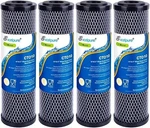 Excelpure Micron 10" 2.5" Whole House CTO10 Filter Cartridge, 4 Pack. Fixed Price $36.00.