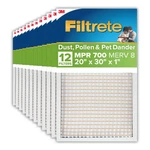 Filtrete 20 X 30 Air Filter, 12 Hvac Filters, Mpr 700, Merv 8, Dust, Pollen. Fixed Price $55.69.