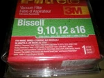 3M Filtrete Vacuum Filter For Bissell 9-10-12 &16 Pk Allergen Reducing 66809. Fixed Price $5.90.