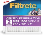 20X20X1 Furnace Air Filter, Merv 12, Mpr 1500, Certified Asthma & Allergy .... Fixed Price $45.97.