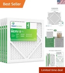4-PACK 12X12X1 Merv 8 Air Filters Durable, Lightweight, Efficient Filtration. Fixed Price $39.19.