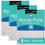 14X25X1 (13 1/2X24 1/2) Pleated Air Filters Merv Plus Carbon Pack. Fixed Price $63.99.