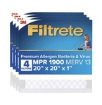 Filtrete 20X20X1 Merv 13 Mpr 1900 Allergen Bacteria Virus Filter 4PK. Fixed Price $69.99.