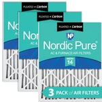 Nordic Pure 16X20X2 Pleated Air Filters Merv 14 Plus Carbon 3 Pack. Fixed Price $69.99.