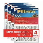 Filtrete 18X20X1 Furnace Air Filter Mpr 1000 Micro Allergen Defense 4-PACK.... Fixed Price $55.00.