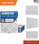 Electrostatically Charged Merv 13 Air Filters - 20X25X1, 6 Count For Allergies. Fixed Price $74.99.