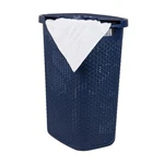 Mind Reader 60L Slim Laundry Hamper With Lid Ventilated Wicker Design Navy. Fixed Price $69.19.