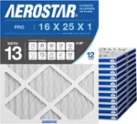 Aerostar 16X25X1 Merv 13 Pleated Air Filter, 12 Pack, Furnace Filters, Hvac. Fixed Price $143.74.