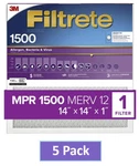 - 3M Filtrete 14X14X1 Merv 12 Allergen Reduction Hvac Furnace Filters Mpr 1500. Fixed Price $79.00.