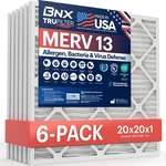 Bnx Trufilter 20X20X1 Air Merv 13 (6-PACK) Made In. Fixed Price $116.99.