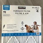 Kirkland Signature 2200 White High Performance Furnace Filter 14X20X1 Pack. Fixed Price $42.00.