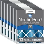 20X25X1 (19 1/2X24 1/2) Pleated Merv 7 Air Filters 12 Pack. Fixed Price $93.99.